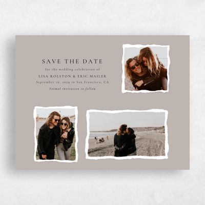 Greige, Grey Wedding Save the Date - Jayden Multiphoto