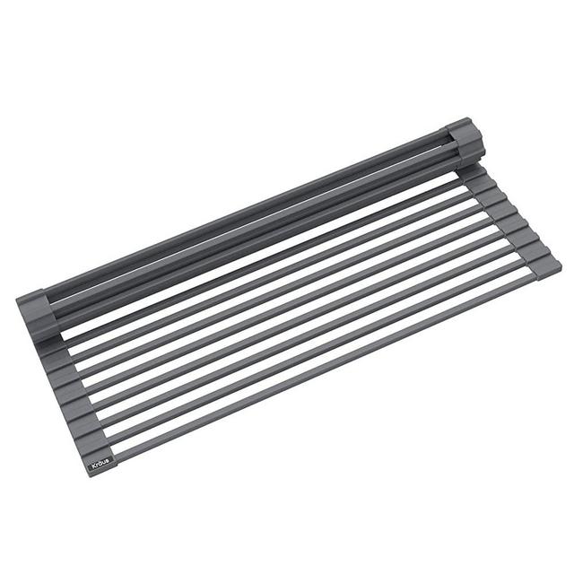Kraus KRM-10DG Kore Multipurpose Over-Sink Roll-Up Dish Drying Rack, 21 Inch-Regular, Dark Gray