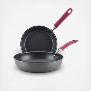 Create Delicious Hard-Anodized Aluminum Nonstick Deep Skillet, Set of 2