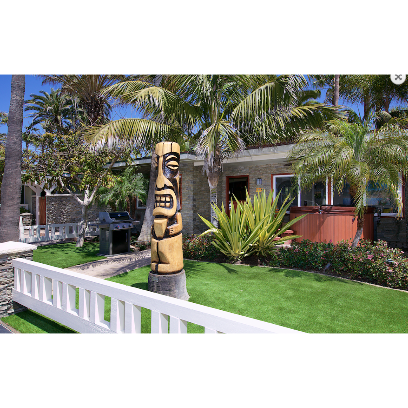 This is the front of an Ocean Palms family style suite - comes with your own private hot tub!