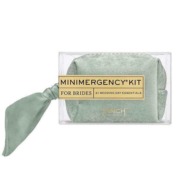 Pinch Provisions Minimergency Kit for Brides, Sage, Includes 21 Must-Have Emergency Essential Items for Your Big Wedding Day, Compact, Multi-Functional Zipper Pouch, Perfect Survival Kit Gift