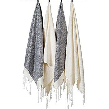 Hand/Face Towel Set - 2 Black,2 White