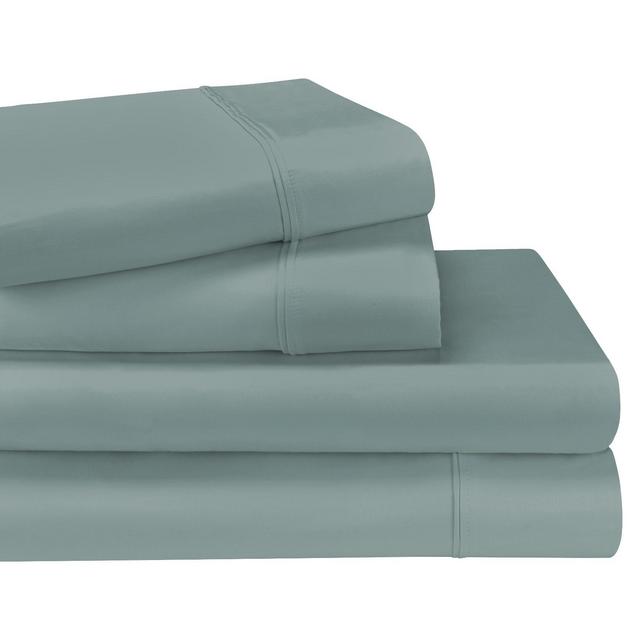 1200-Thread Count Cotton Deep Pocket Sheet Set, Queen, Teal - Blue Nile Mills
