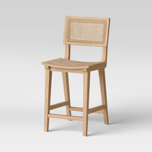 Tormod Backed Cane Counter Height Barstool Natural - Project 62™