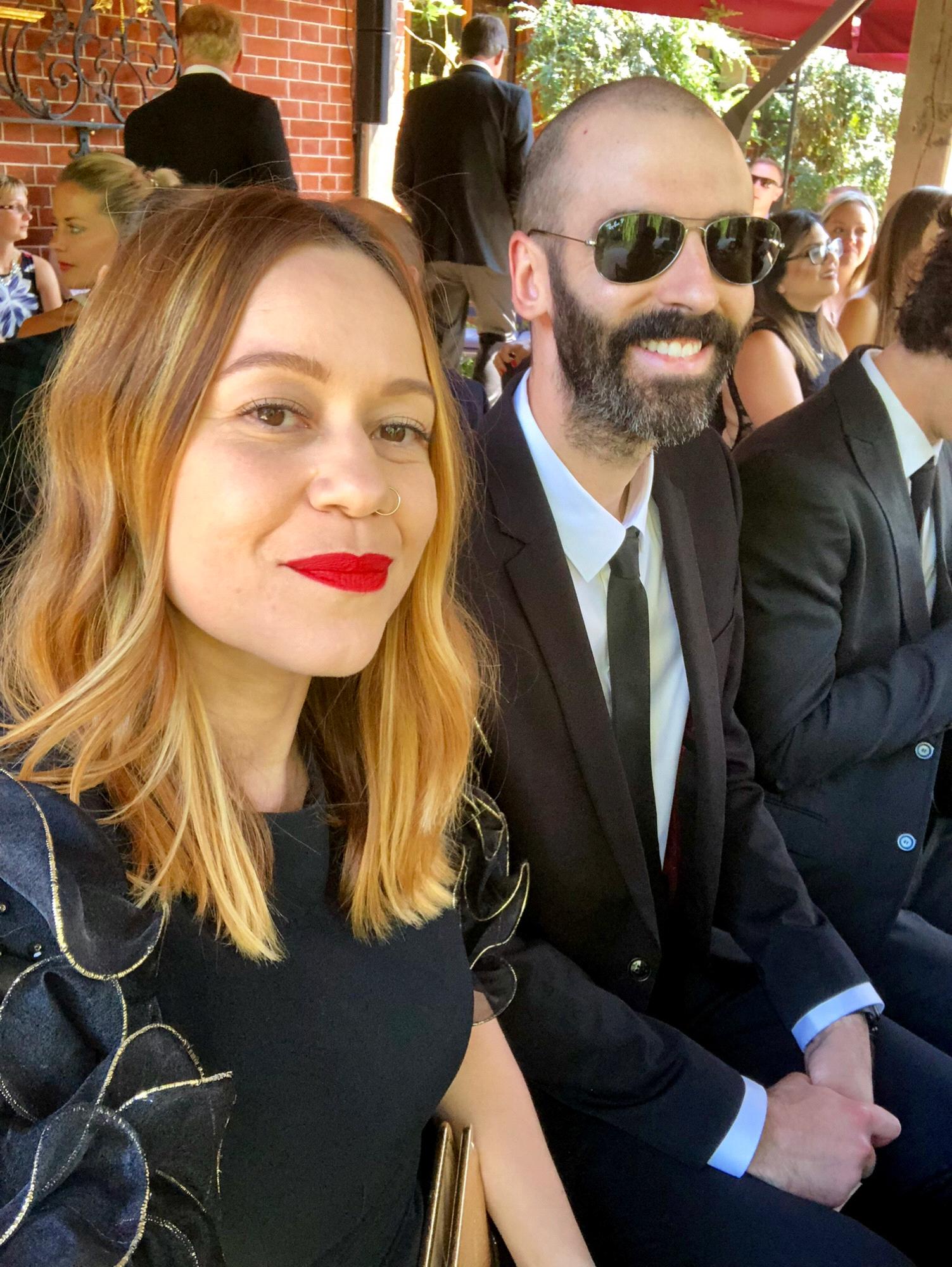 All dressed up for Lori and Piers Wedding, Waddesdon, England (2018).