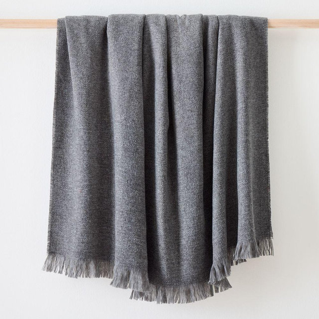 Brushed Woven Throw, Charcoal, 50x60