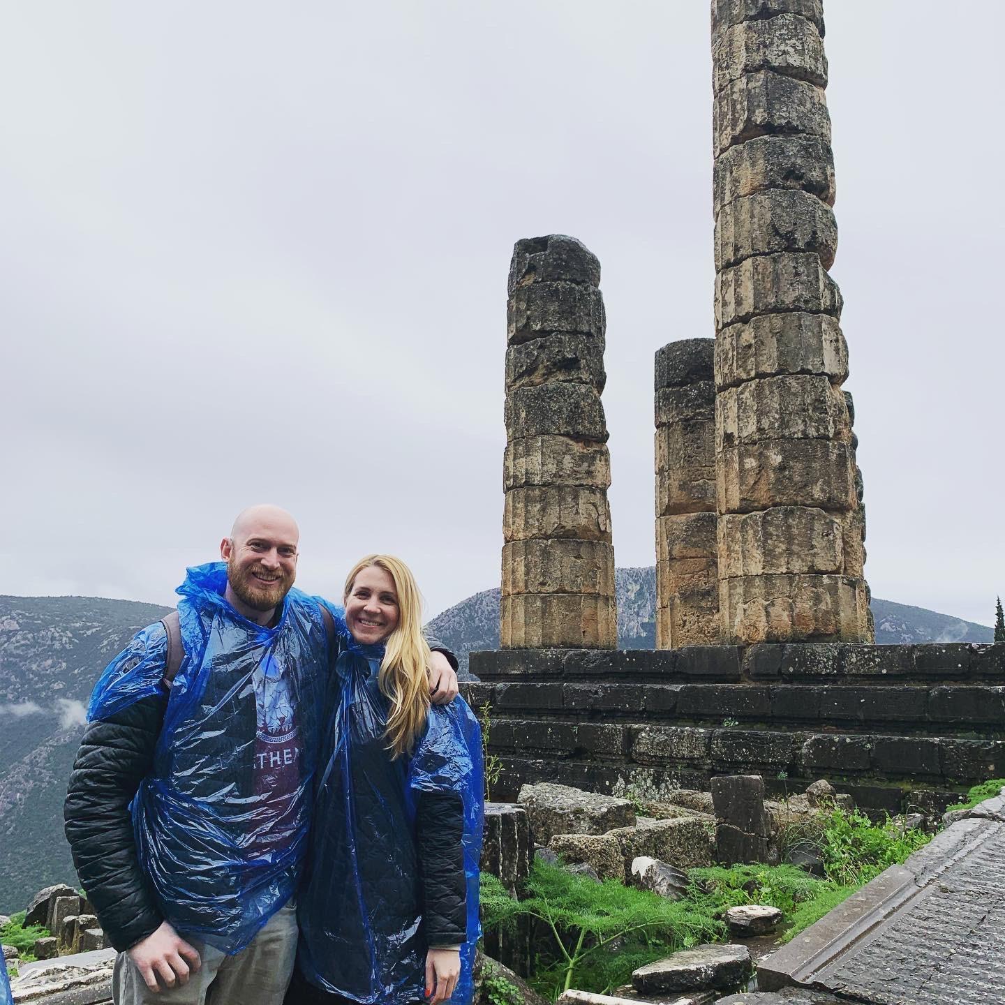 This was our first international trip together! At Delphi, in Greece.