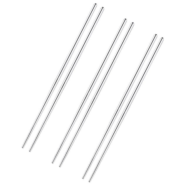 MyLifeUNIT Extra Long 14 Inch Japanese Hot Pot Chopsticks, Stainless Steel Cooking Frying Noodle Chopsticks (3 Pairs Set)