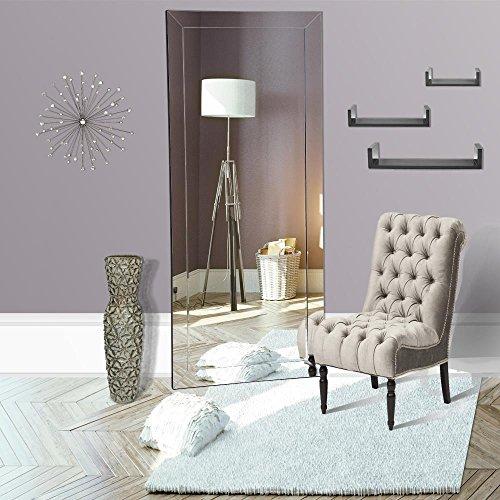 Naomi Home Mirrored Bevel Floor Mirror