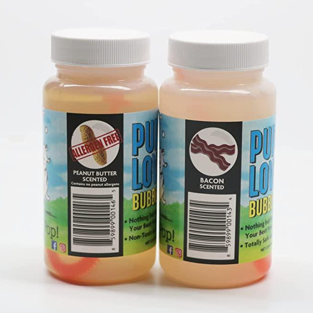Puppy Love Bubbles - 4 oz | Bacon and Peanut Butter Scented Bubbles for Dogs
