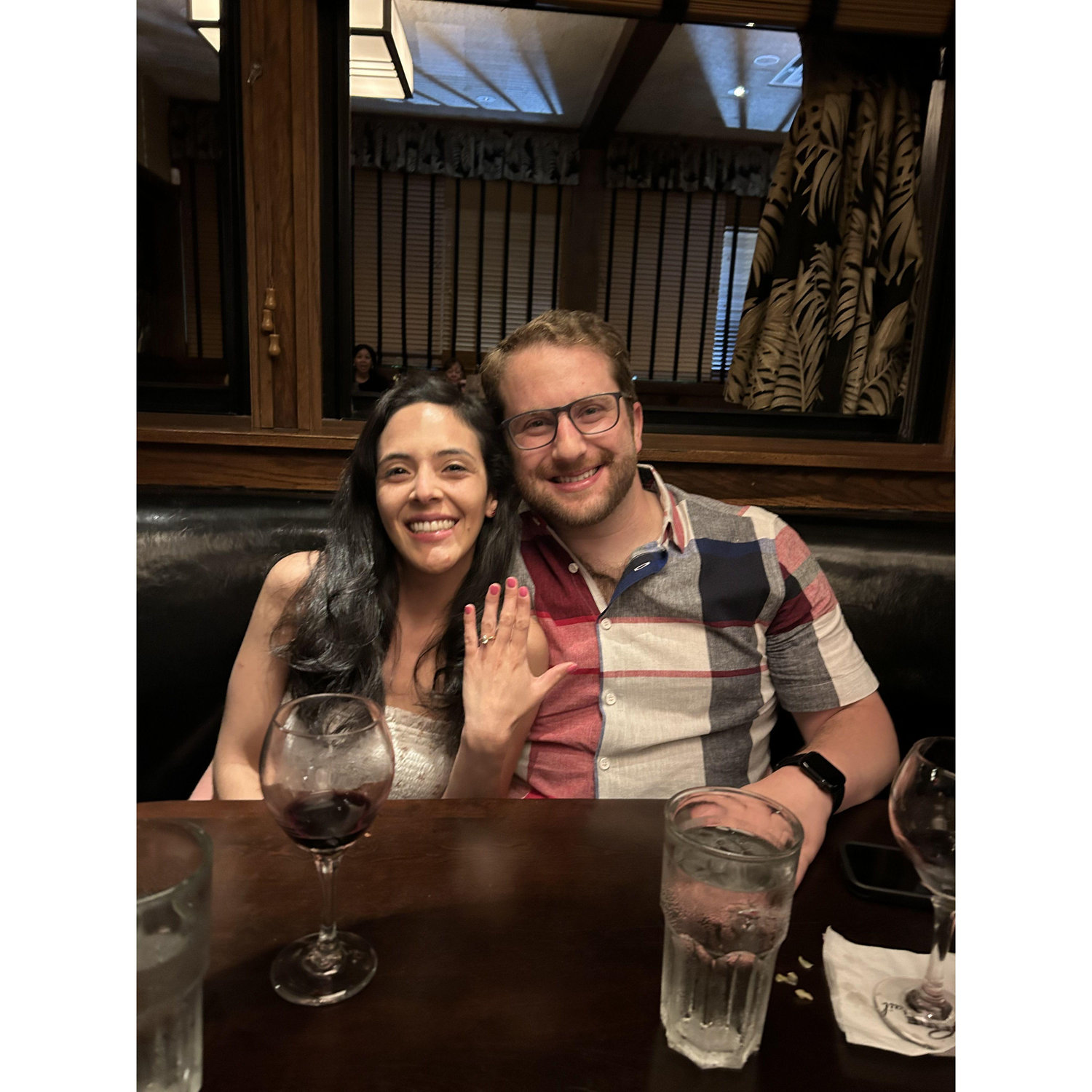 We went for dinner after she said "YES"! We couldn't hold our excitement.