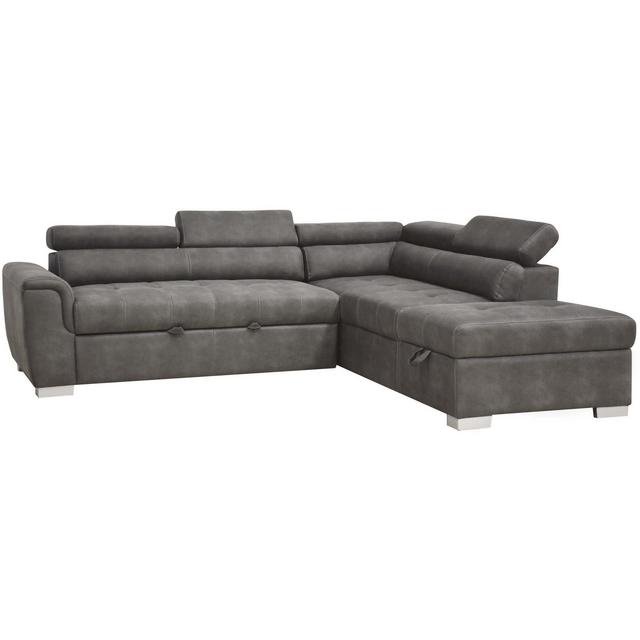 Thelma Sectional Sofa Gray Polished Microfiber - Acme