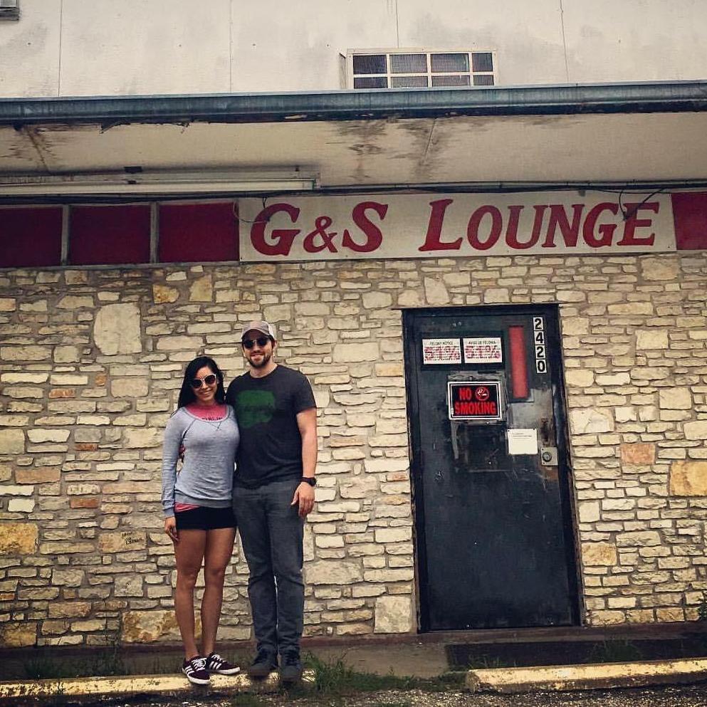 At the infamous G & S Lounge, where we met.