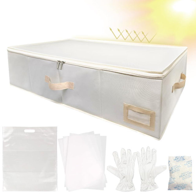 VANSIYIYI Large Wedding Dress Storage Box - Preservation Box Wedding Keepsake Trunk for Storing Bridal Gown Invitations Rings Photos