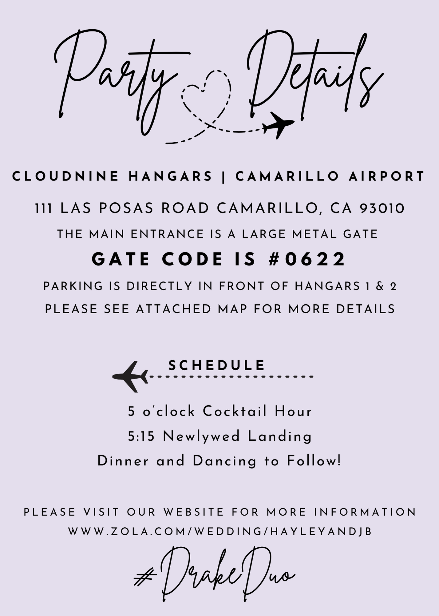 The Wedding Website of Hayley Christopher Drake and JB Drake