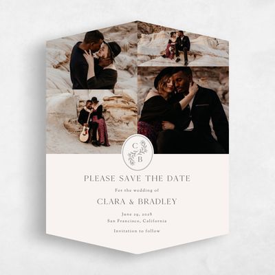Beige Diamond Wedding Save the Date - Creston Multiphoto