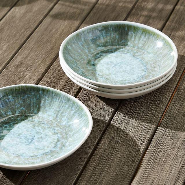 Reactive Melamine Dinnerware, Pasta Bowl, Melamine, Reactive, Set of 4, Celadon