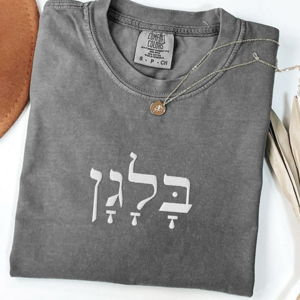 Bridal Shower: בלגן | Mess in Hebrew Embroidered Heavyweight T-shirt