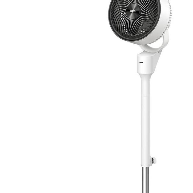 Dreo Fan for Bedroom, 80° Oscillating Standing Fan, 25dB Quiet, 80ft Pedestal Fans for Home Office, 90° Manual Vertical, 3 Speeds, Remote, 34-41" Adjustable Height, Air Circulator