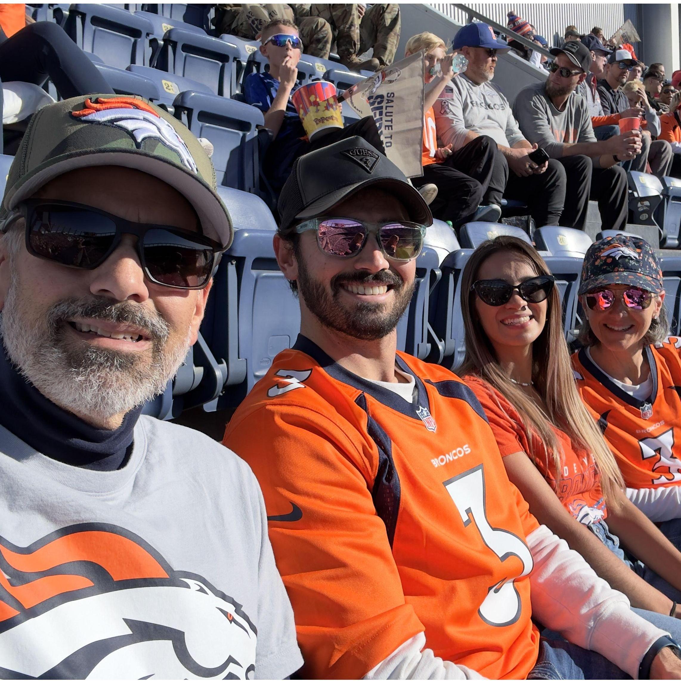Broncos game with Darcy's parents. 🏈