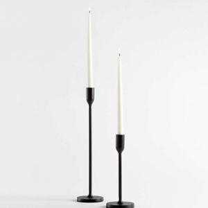 Megs Black Taper Candle Holders, Set of 2