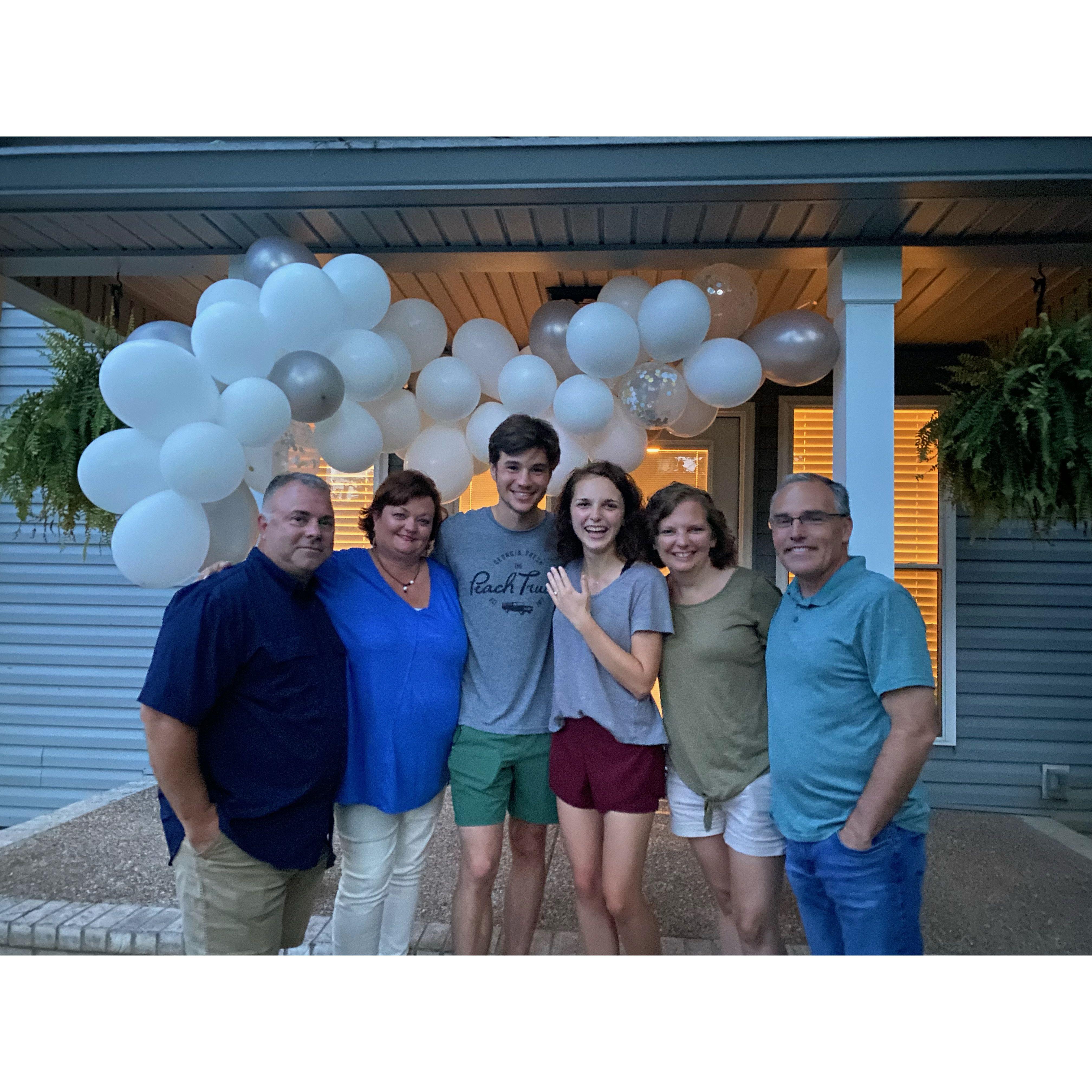 Our parents were ready to celebrate with us that night (July 22)