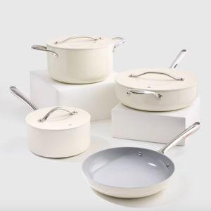 Ceramic Nonstick 7pc Cookware Set - Ivory