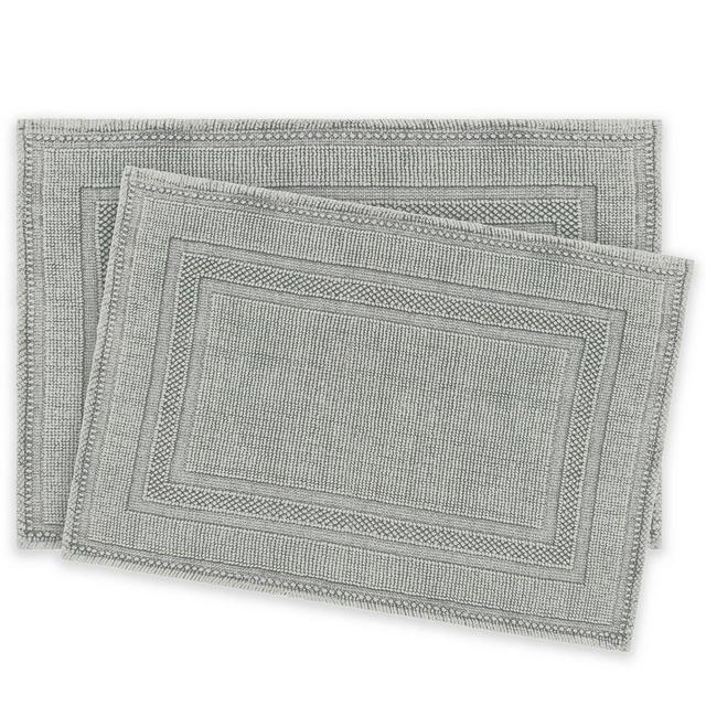 Jean Pierre Stonewash Racetrack Bath Rugs in Grey/Blue (Set of 2)
