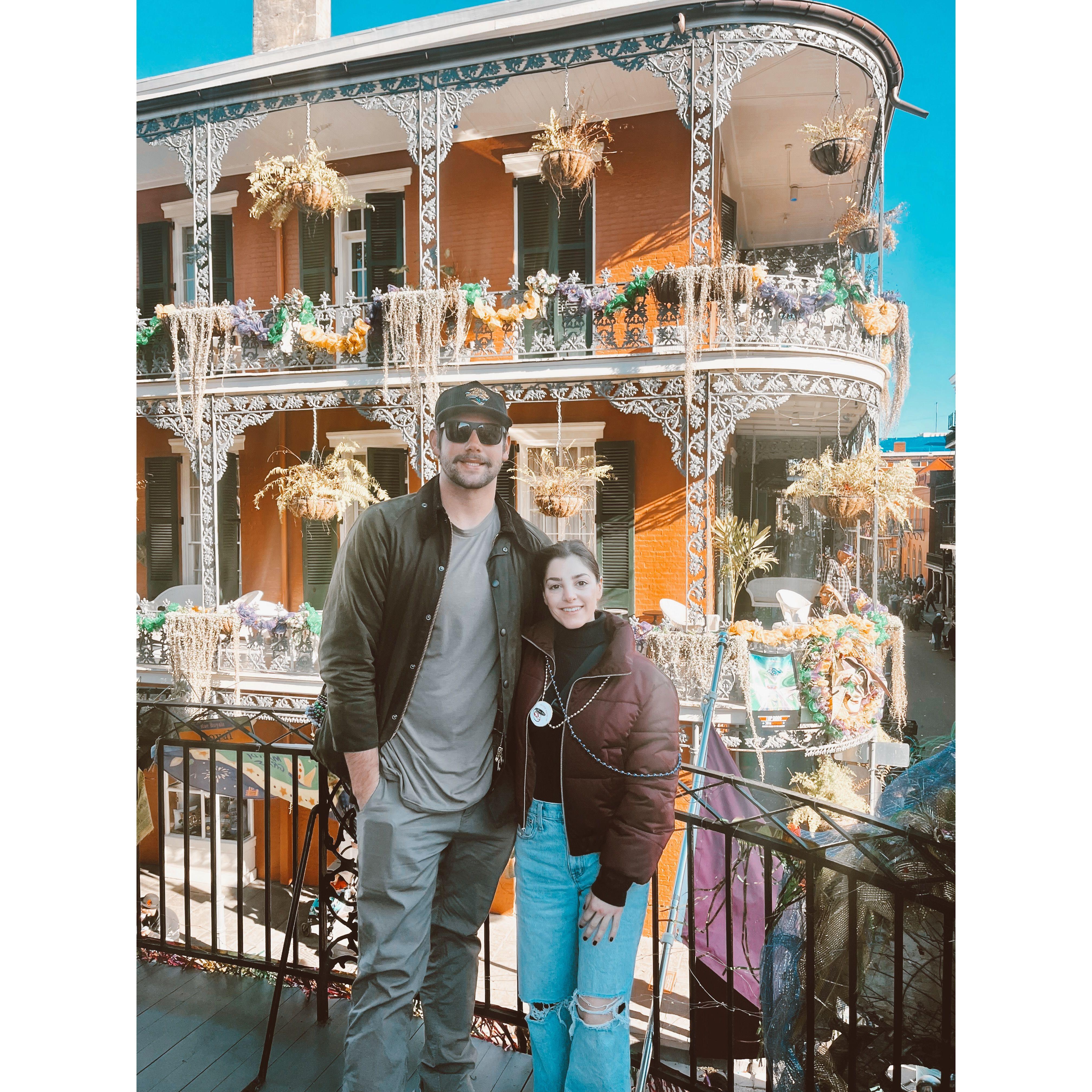 Another Mardi Gras pic! Andy got me a painting in this exact spot for christmas the year before so we came to see it in person!