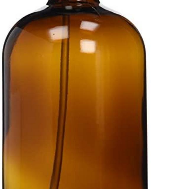 Empty Amber Glass Spray Bottle - Large 16 oz Refillable Container is Great for Essential Oils, Homemade Cleaning Products, Aromatherapy - Durable Black Trigger Sprayer w/Mist & Stream Setting