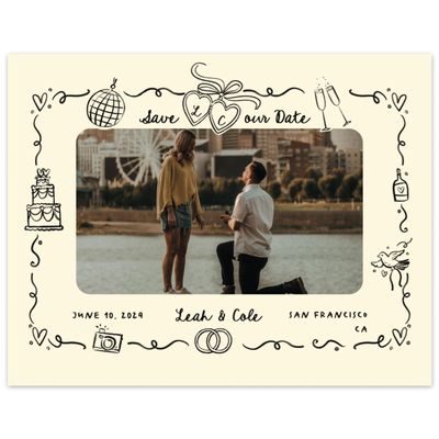 Cream, Beige Wedding Digital Save the Date - Gilda Photo