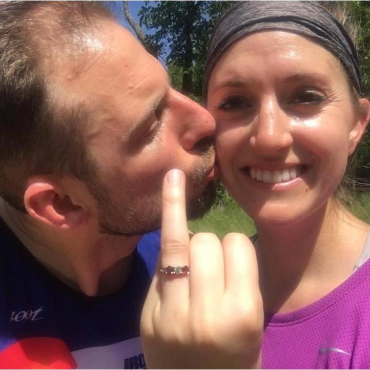 It was a hot day in New Jersey when Ryland convinced me to go for a run and then convinced me to marry him!