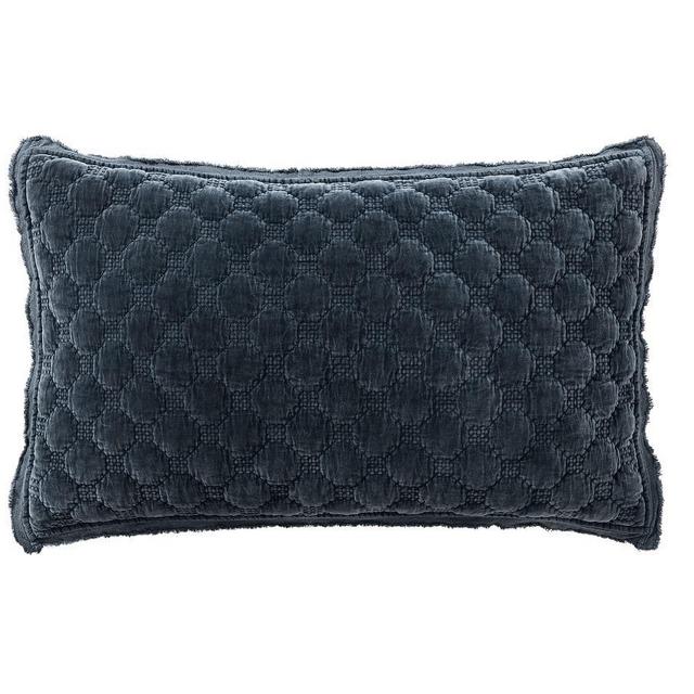 Cobalt Velvet Lattice Quilted King Shams, Set of 2
