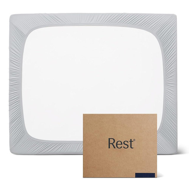 REST® Evercool®+ Fitted Sheet, Queen Size, Light Gray, 15" Deep (up to 18’’), Breathable Bedding for Hot Sleeper and Night Sweats, Bed Sheet with Ionic+ Self-Cleaning Silver Yarn for Sensitive Skin
