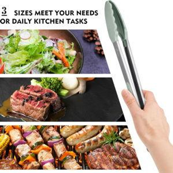 Stainless Steel Tongs - Light Green