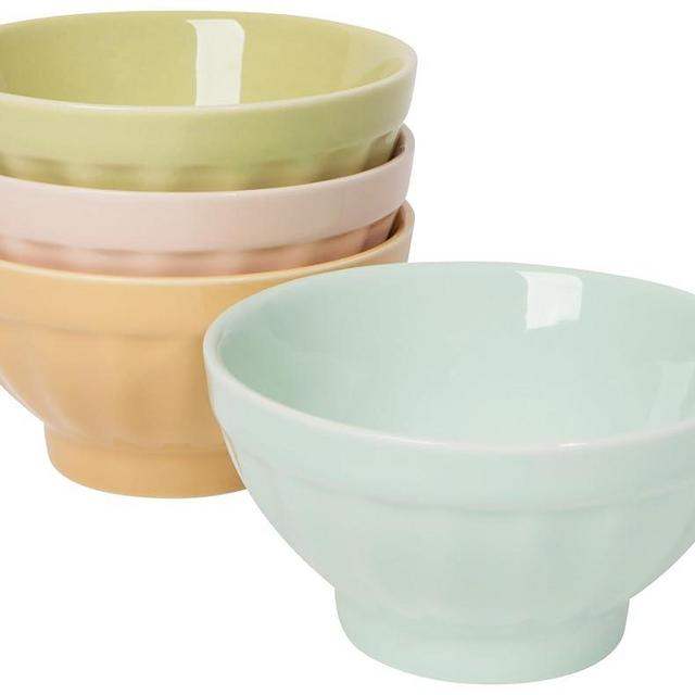 Now Designs Flora Stoneware Icecream Bowls, Set of 4, 8 oz