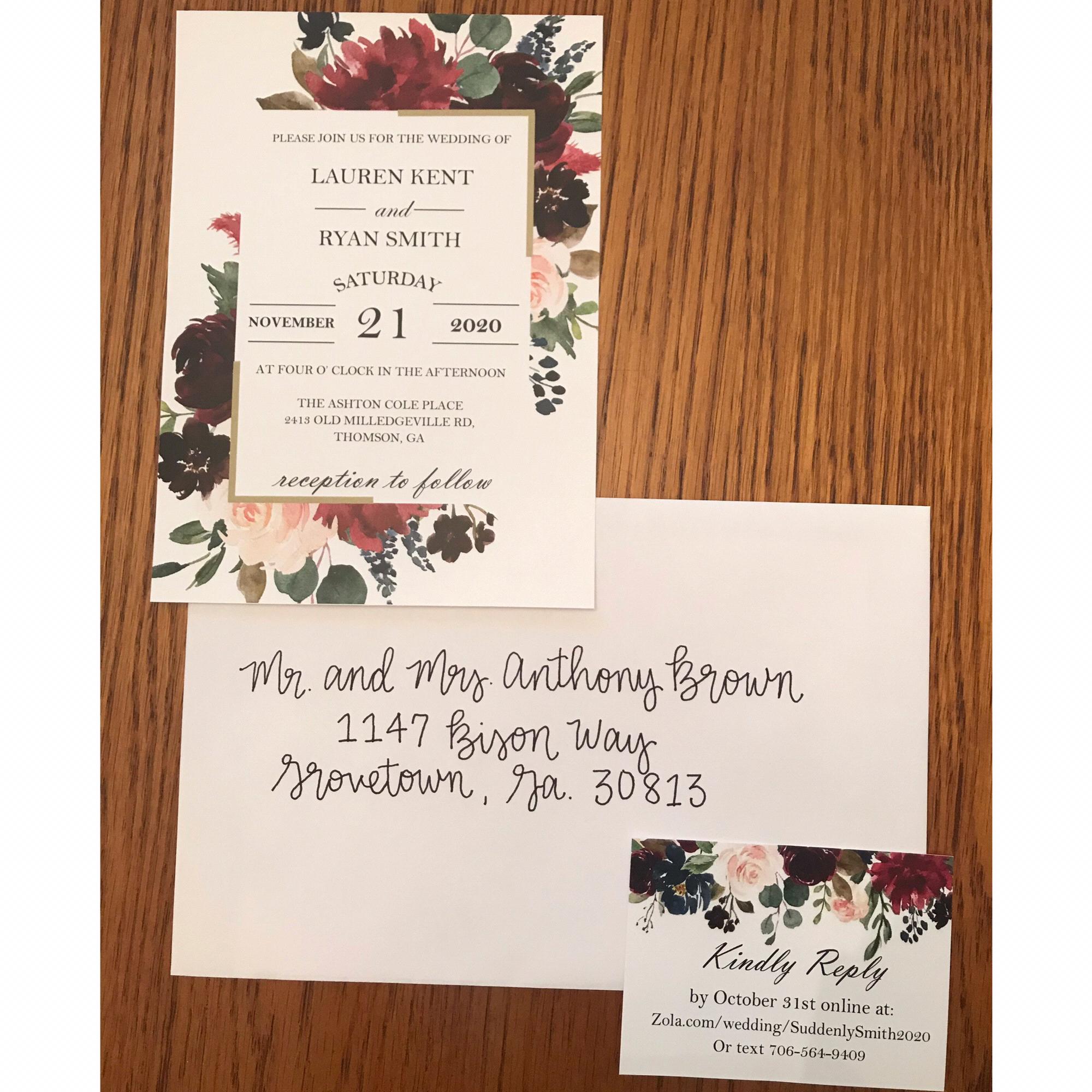 Addressed invitations with Maggie’s help. September 7, 2020.