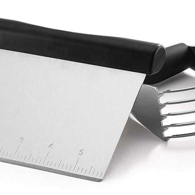 Spring Chef Dough Blender Stainless Steel Pastry Cutter Set - Multipurpose Bench Scraper - Great as Dough Cutter for Pastry Butter and Pizza Dough - Smooth Baking Dough Tools