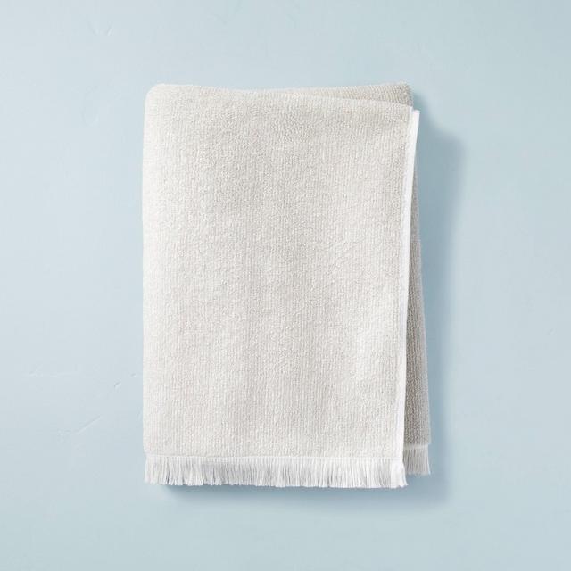 Microstripe Terry Cotton Bath Sheet Taupe - Hearth & Hand™ with Magnolia
