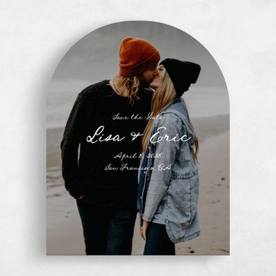 White Arch Wedding Save the Date - Jemima Photo