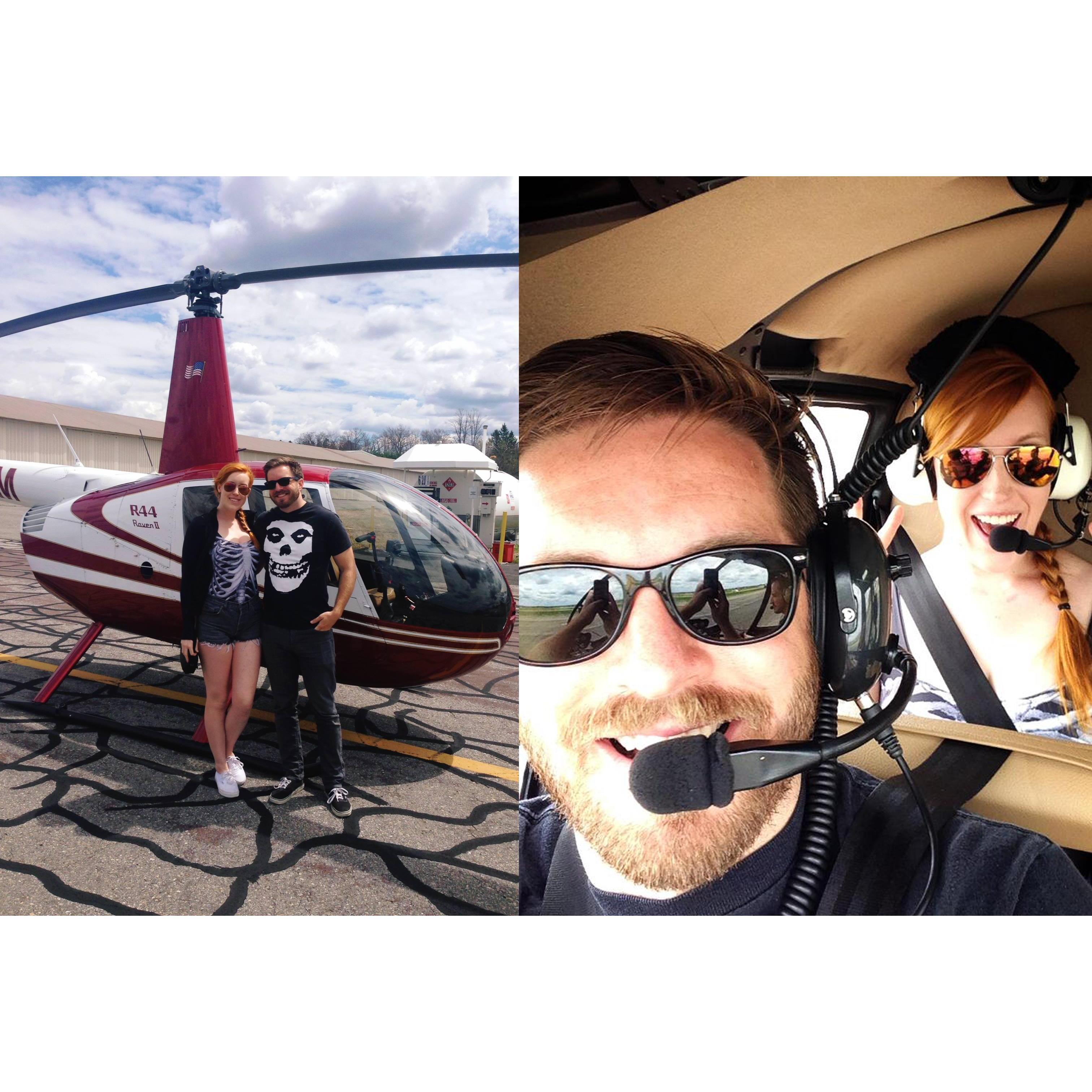 That one time when Alena got Luke a helicopter piloting lesson.