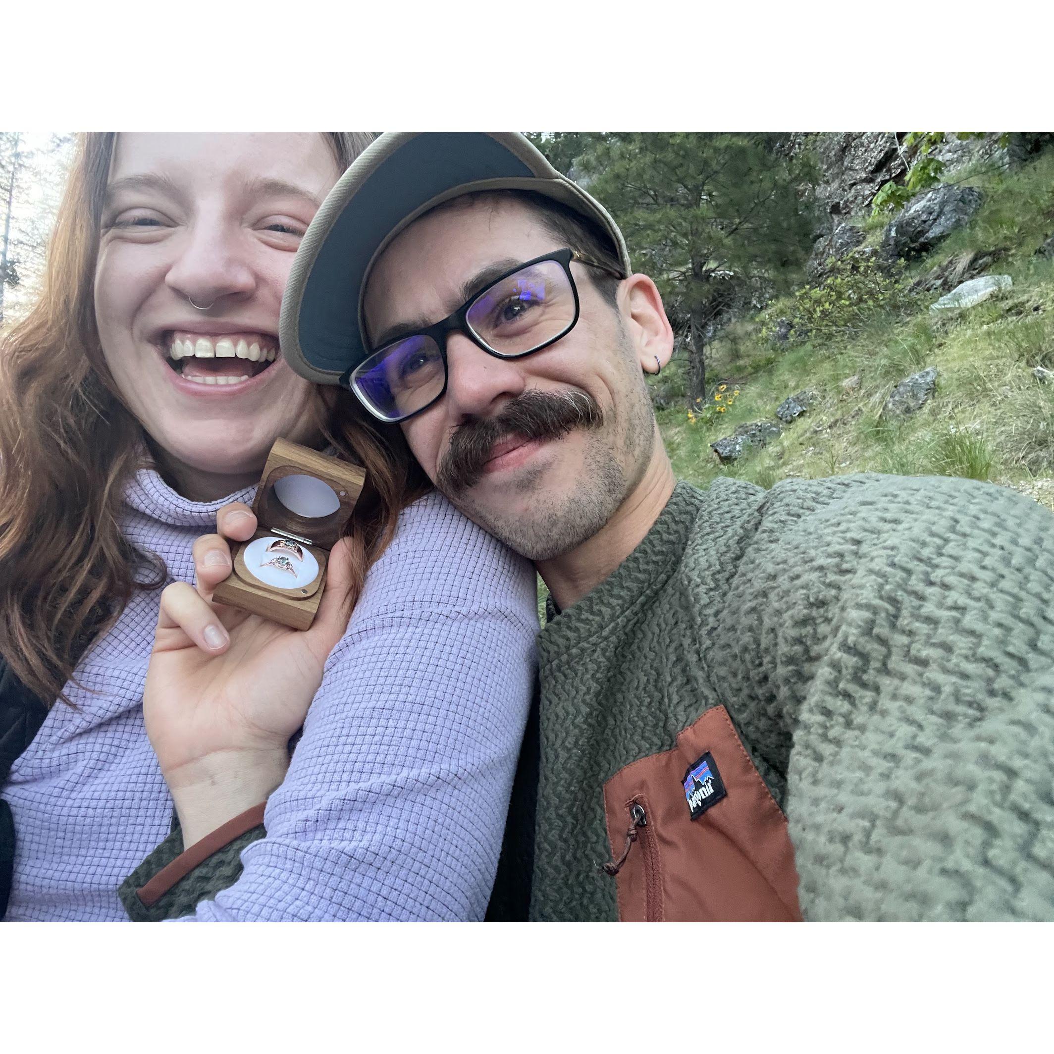 Our first photo after Adam asked Al to marry him.