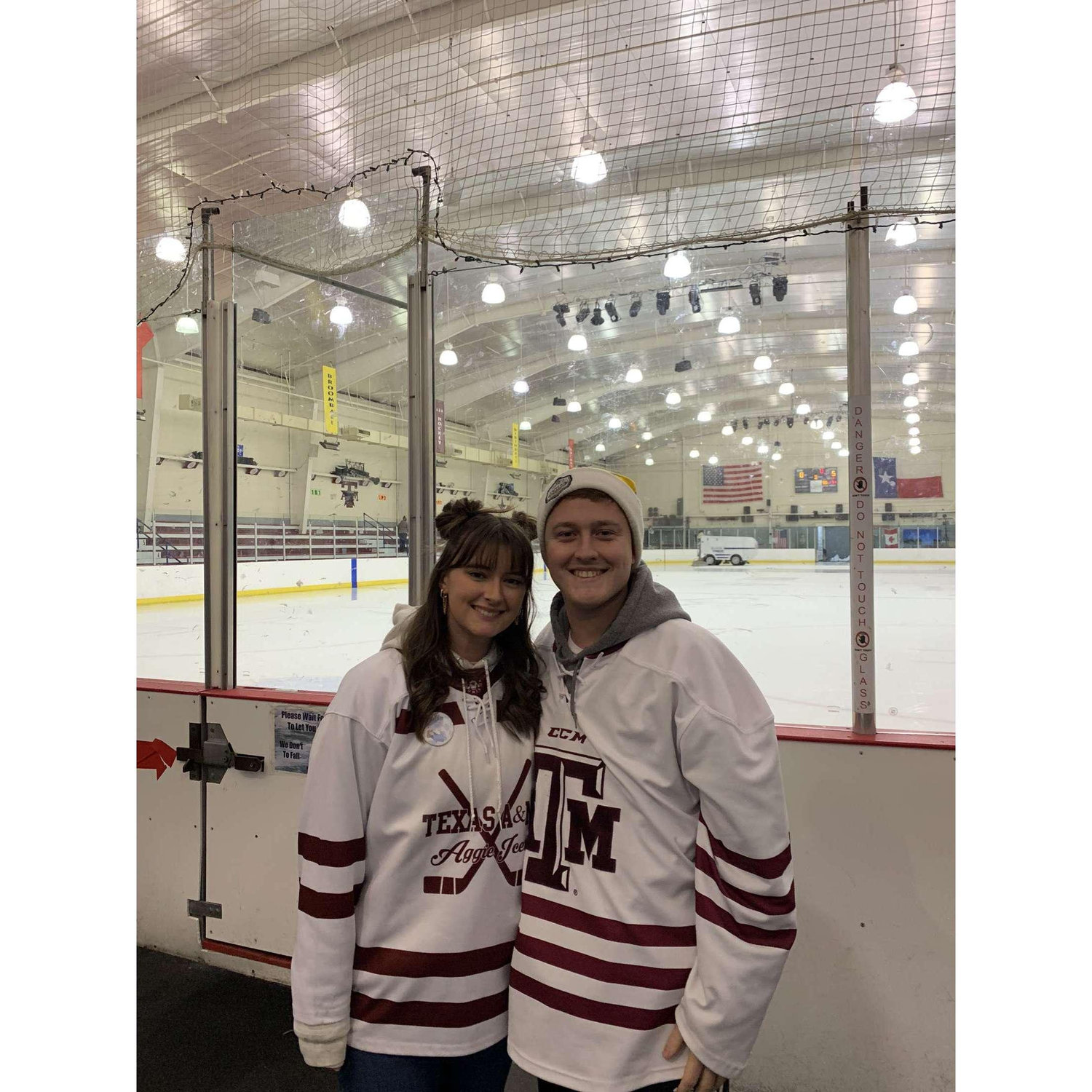 Bradley always came to support Madison while she worked the A&M hockey games, one of our first "dates".