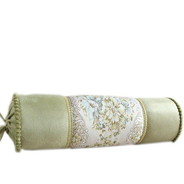 Home Leisure Store-Throw Pillows European Style Sofa Decorative Candy Pillow Luxurious Retro Cylindrical Long Cushion Washble (Fruit Green)