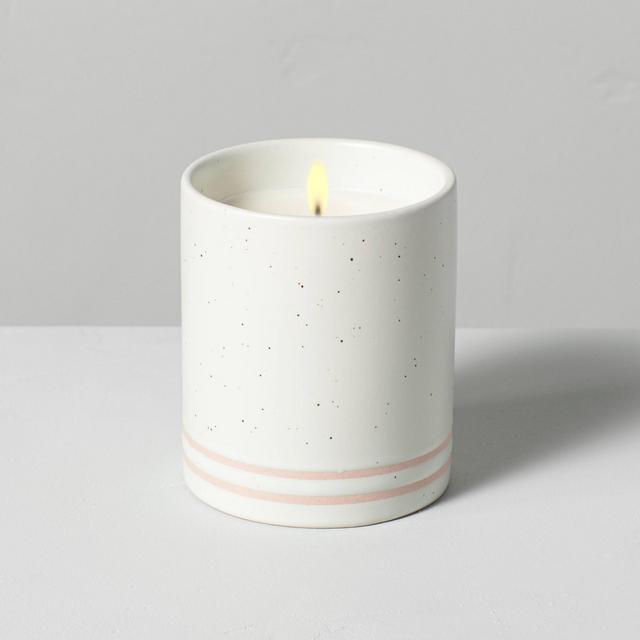 7.1oz Citrus Grove Speckle Striped Ceramic Seasonal Candle - Hearth & Hand™ with Magnolia