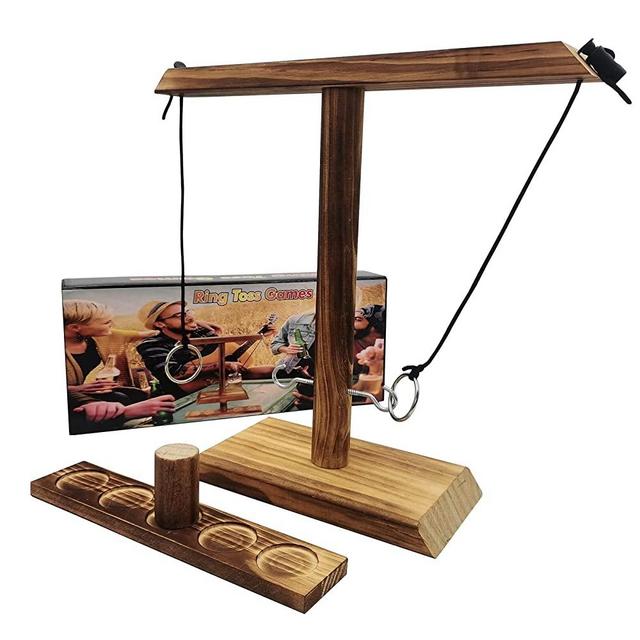 Ring toss Game for Kids and Adults, Large Base Hook and Ring Game, Family-Friendly Indoor Holiday Fun or Outdoor Patio Games, Gifts for Men