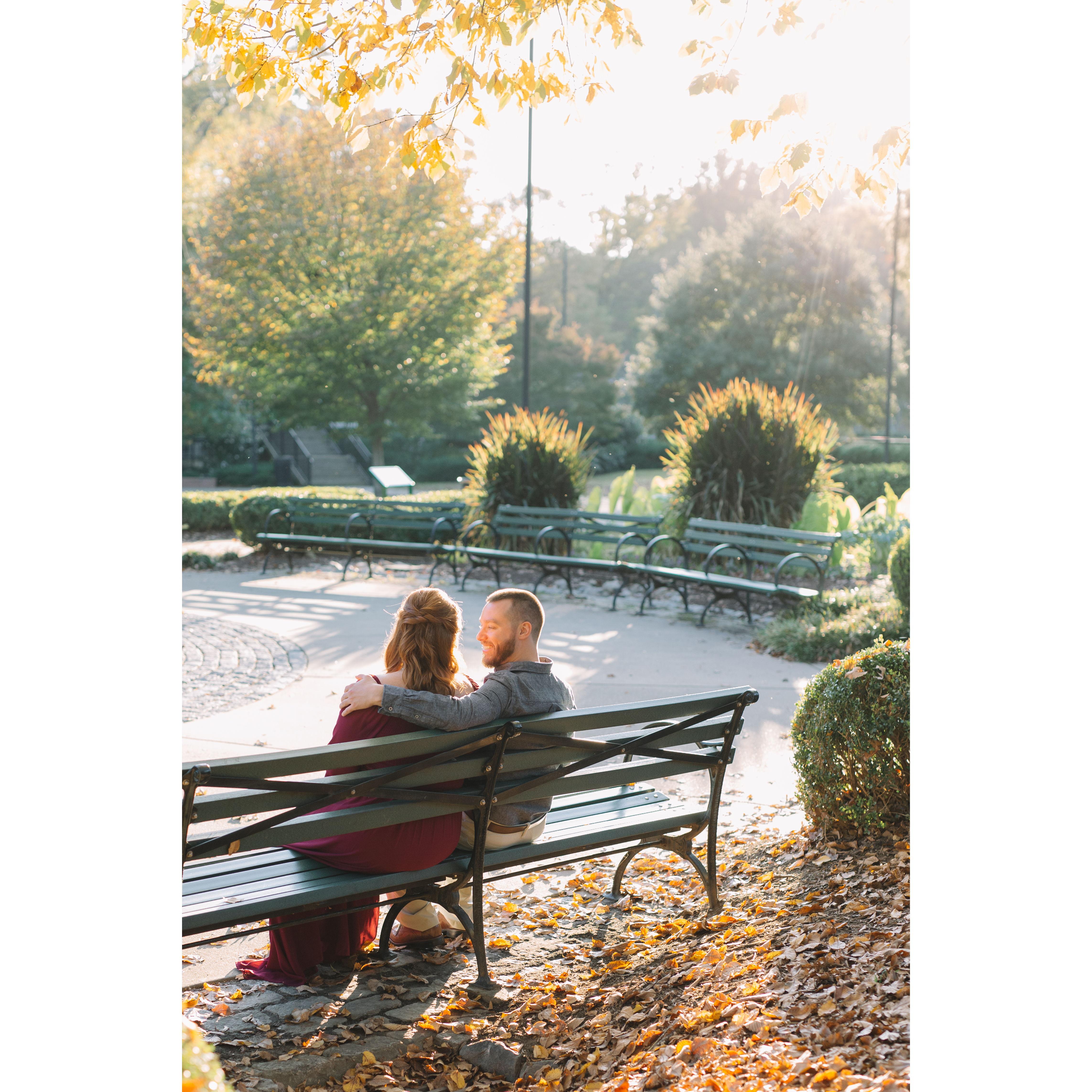 Pullen Park Engagement Photo