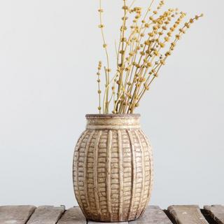 Embossed Terracotta Vase