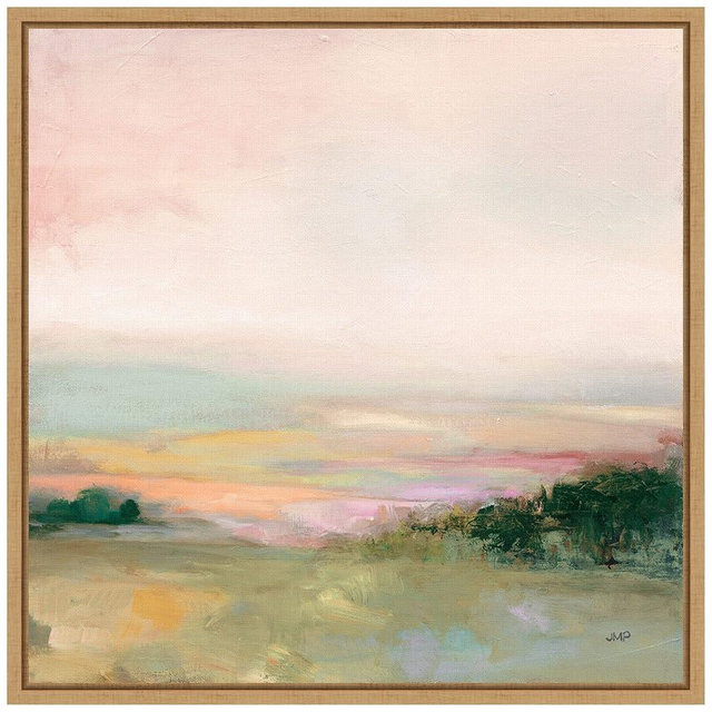 Amanti Art Framed Canvas Wall Art 16x16 Dark Glowing Valley by Julia Purinton, Framed Wall Art Canvas, Landscapes Artwork, Modern Decor, Small Poster Painting for Living Room, Bedroom, Bathroom,