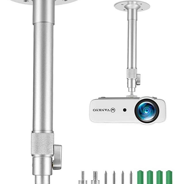 VANKYO Universal Extending Projector Ceiling Mount with Height Extendable Length 11.8" - 19.7" Adjustable 360°Angle Rotatable Drop Ceiling Projector Mount, Compatiable with VANKYO Leisure 3